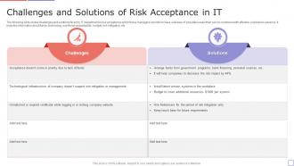 Challenges And Solutions Of Risk Acceptance In IT