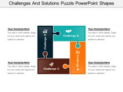 Challenges and solutions puzzle powerpoint shapes