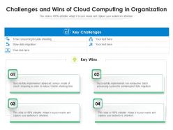 Challenges and wins of cloud computing in organization