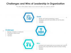 Challenges and wins of leadership in organization