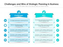 Challenges and wins of strategic planning in business