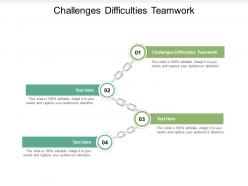 Challenges difficulties teamwork ppt powerpoint presentation show ideas cpb