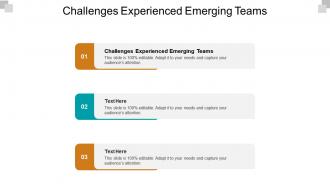 Challenges experienced emerging teams ppt powerpoint presentation inspiration icons cpb