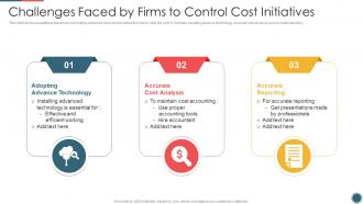 Challenges Faced By Firms To Control Cost Initiatives