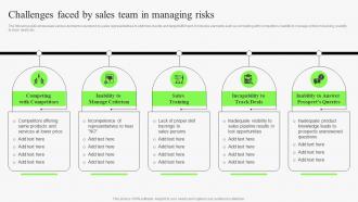 Challenges Faced By Sales Team In Managing Identifying Risks In Sales Management Process