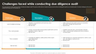 Challenges Faced While Conducting Due Diligence Audit