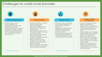 Challenges For Credit Score Providers Credit Scoring And Reporting Complete Guide Fin SS
