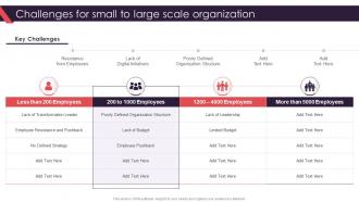 Challenges For Small To Large Scale Organization Transformation Management