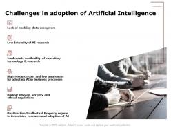 Challenges in adoption of artificial intelligence data ppt powerpoint gallery