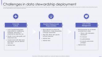Challenges In Data Stewardship Deployment Ppt Outline Summary