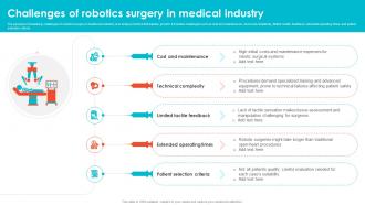 Challenges Of Robotics Surgery In Medical Industry Embracing Digital Transformation In Medical TC SS