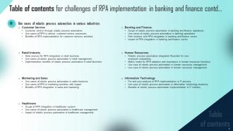 Challenges Of RPA Implementation In Banking And Finance Powerpoint Presentation Slides Aesthatic Visual