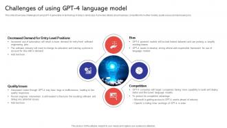 Challenges Of Using GPT 4 Capabilities And Use Cases Of GPT4 ChatGPT SS V