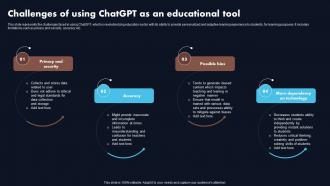 Challenges Of Using Tool Chatgpt Revolutionizing The Education Sector ChatGPT SS