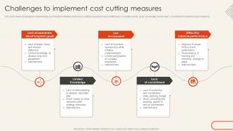 Challenges To Implement Cost Cutting Measures