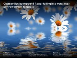 Chamomiles background flower falling into water over sky powerpoint template