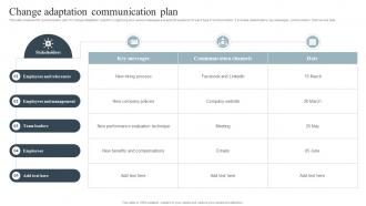Change Adaptation Communication Plan