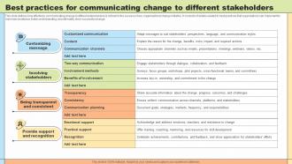 Change Agility Best Practices For Communicating Change To Different CM SS V
