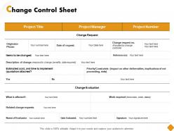 Change control sheet ppt powerpoint presentation outline model