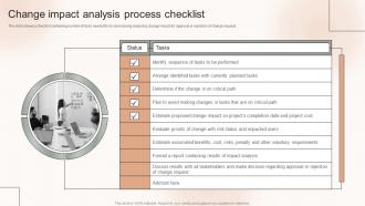 Change Impact Analysis Process Checklist