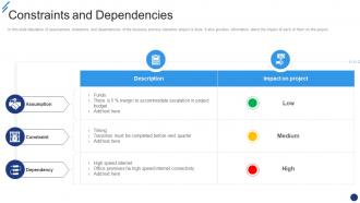 Change Implementation Plan Constraints And Dependencies Ppt Summary Microsoft