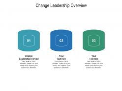 Change leadership overview ppt powerpoint presentation show maker cpb