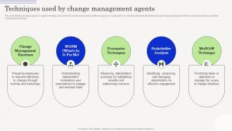 Change Management Agents Driving Techniques Used By Change Management Agents CM SS