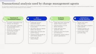 Change Management Agents Driving Transactional Analysis Used By Change Management Agents CM SS