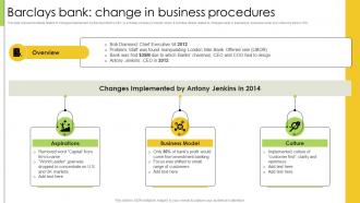 Change Management Case Studies Barclays Bank Change In Business Procedures CM SS