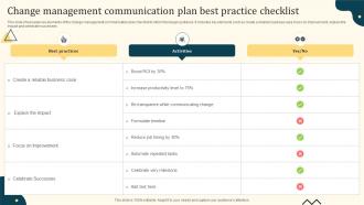 Change Management Communication Plan Best Practice Checklist