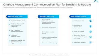 Change Management Communication Plan For Leadership Update
