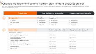 Change Management Communication Process Of Transforming Data Toolkit
