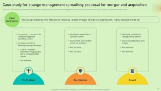 Change Management Consulting Proposal For Merger And Acquisition Powerpoint Presentation Slides Idea Template