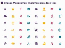 Change management implementations icon slide ppt powerpoint presentation file ideas