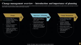 Change Management Overview Change Management Plan For Organizational Transitions CM SS