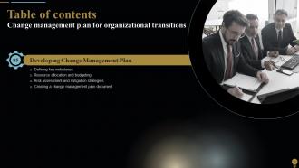 Change Management Plan For Organizational Transitions CM CD Adaptable Researched