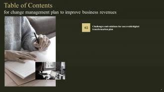 Change Management Plan To Improve Business Revenues Powerpoint Presentation Slides Informative Captivating