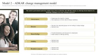 Change Management Plan To Improve Model 2 Adkar Change Management Model
