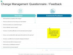 Change Management Questionnaire Feedback Organizational Change Strategic Plan Ppt Background