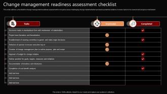 Change Management Readiness Assessment Checklist