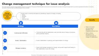 Change Management Technique For Issue Analysis