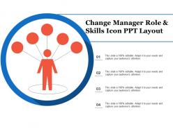 Change Manager Role And Skills Icon Ppt Layout