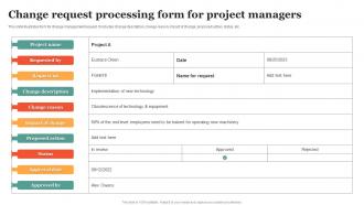 Change Request Processing Form For Project Managers