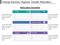 Change services organize transfer relocation chart with icons