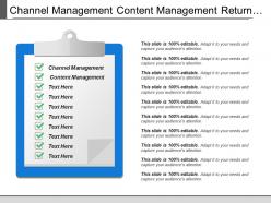 Channel management content management return investment executive summary