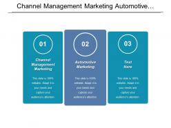 Channel management marketing automotive marketing core services pricing cpb