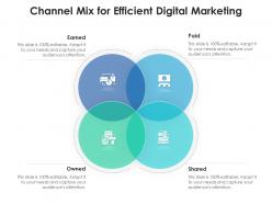 Channel mix for efficient digital marketing
