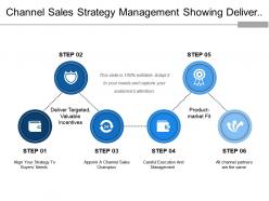 Channel sales strategy management showing deliver target product market fir