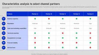 Characteristics Analysis To Select Channel Partners Collaborative Sales Plan To Increase Strategy SS V