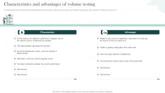 Characteristics And Advantages Of Volume Testing Compliance Testing Ppt Show Demonstration